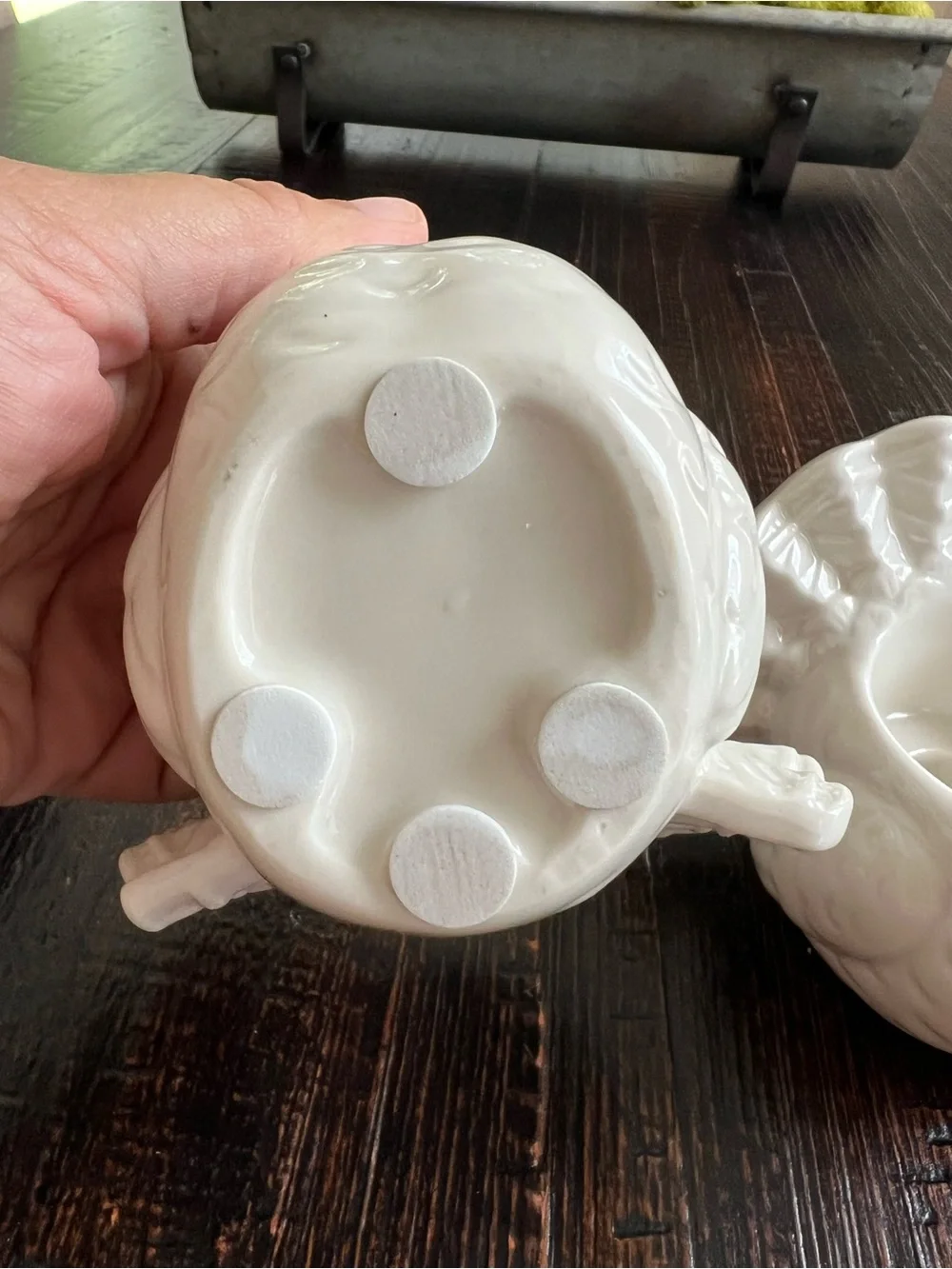 Yankee Candle Co Set of 2 White Ceramic Turkey Candle Holders